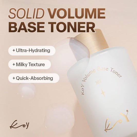 KOY Volume Base Toner, Hydrating and Mild Skin Barrier with Milk Ceramide Complex & Niacinamide, Daily Facial Milky Toner for Soothing & Moisturizing, Smooth & Supple Glass Skin, 3.38 fl oz
